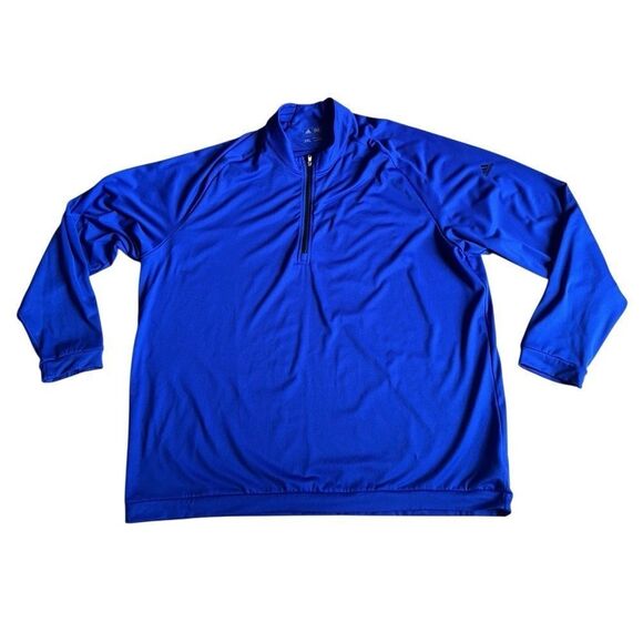 adidas Men's Cobalt Blue Quarter Zip Performance Pullover Sweater Size 3XL - Picture 2 of 10
